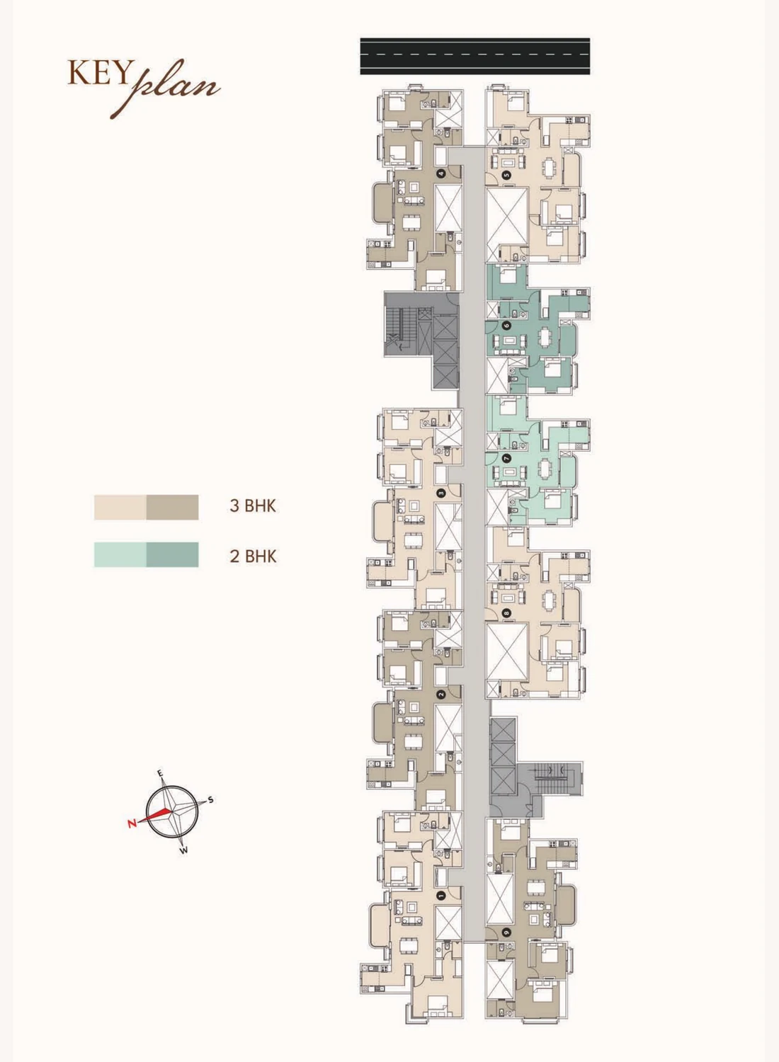 Concorde Sienna typical floor key plan with the nine unit positions